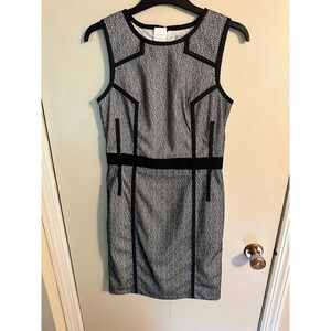 Banana‎ Republic Black & White Sleeveless Sheath Dress Women's Size 6